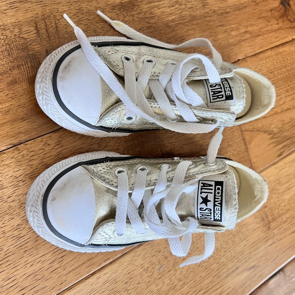Gold converse girls size 11